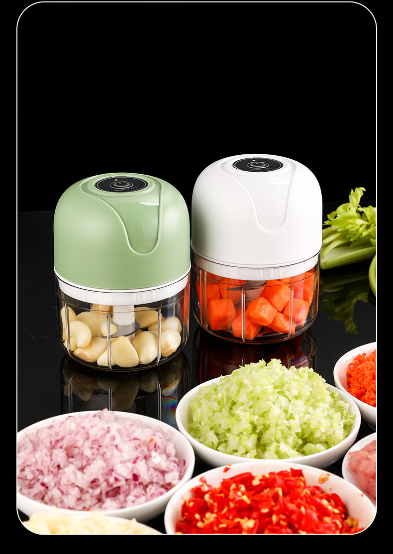 Electric Food Processor Mini Kitchen Garlic Sauce Mixer Baby Food Meat Grinder Household Multifunctional Garlic Crusher