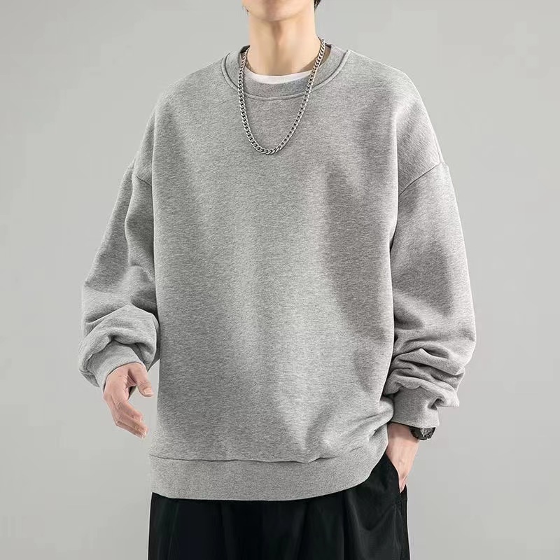 라이트 그레이 크루넥 스웨트셔츠