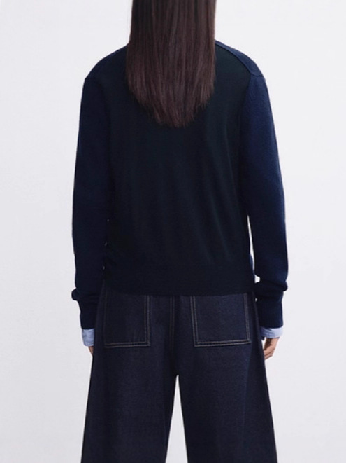 ed女装毛衣开衫女2025秋季新款简约云朵羊毛单排扣V领针织衫外套|undefined