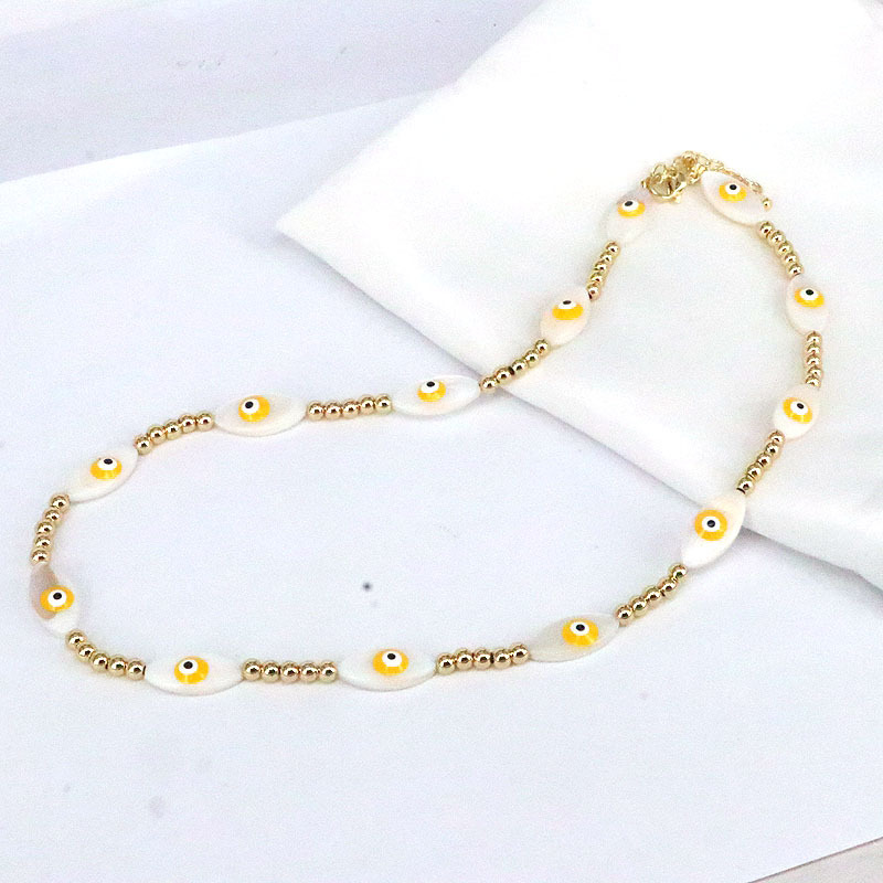 Fashion Devilu0027S Eye Copper Necklace Beaded Shell Copper Necklaces
