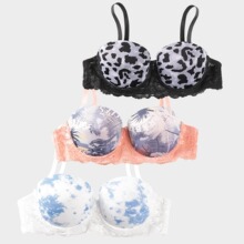 爆款性感聚拢三种花系蕾丝内衣temu亚马逊shein同款厂家直销文胸