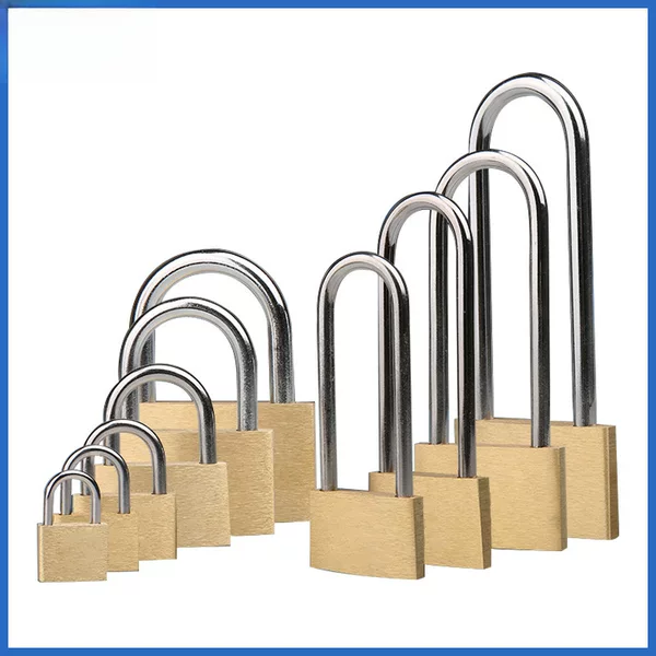 Pure Copper Padlock, Small Brass Thin Long-Shank Outdoor Waterproof Rust-Proof Padlock, Door Lock, Electric Meter Lock, Small Lock
