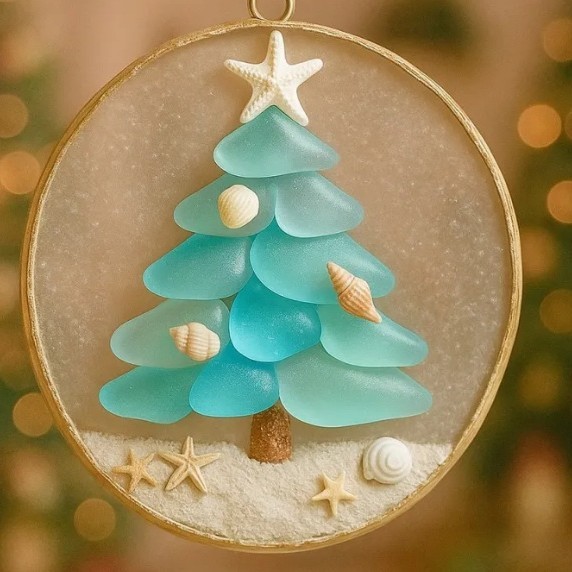 跨境新款Coastal Christmas Tree Ornament 海岸圣诞树装饰品挂件|undefined