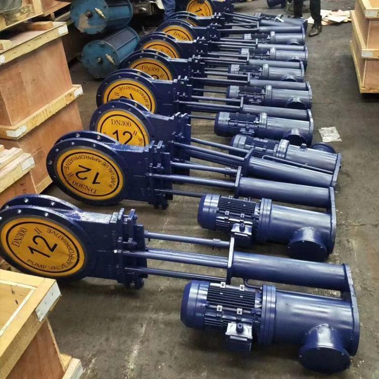 PZ273TC-10C DN250 耐磨陶瓷刀闸阀 电液动刀闸阀 耐磨闸门 DN65