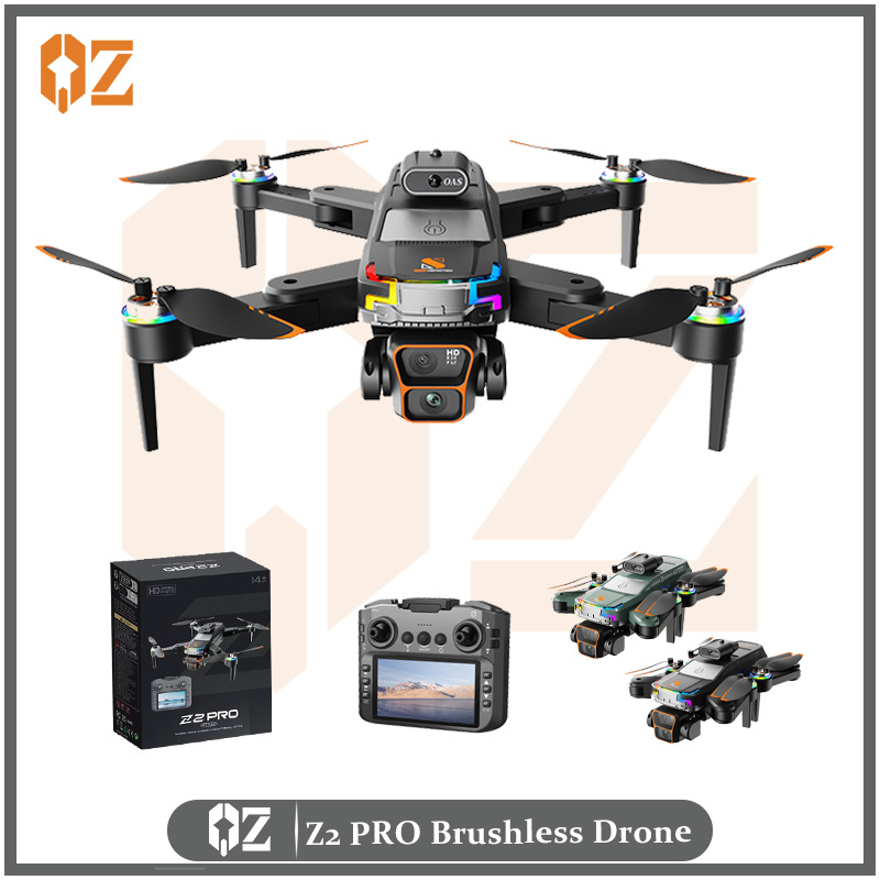 Z2 Pro Drone with Screen Control Esc Dual Camera Obstacle Avoidance Optical Flow Positioning High-Definition Aerial Photography Long Endurance Remote Control Aircraft