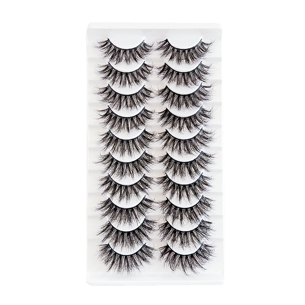 Messy fried hair artificial mink eyelashes European and American false eyelashes faux mink eyelashes ten pairs