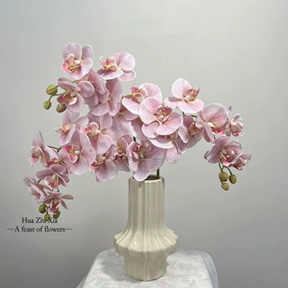 高品质3D胶片9头湿感高级蝴蝶兰婚庆摄影道具假花仿真花家居装饰