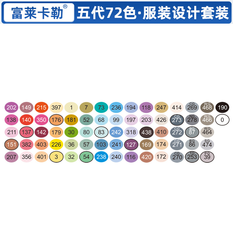 Ropa de cinco generaciones 72 colores