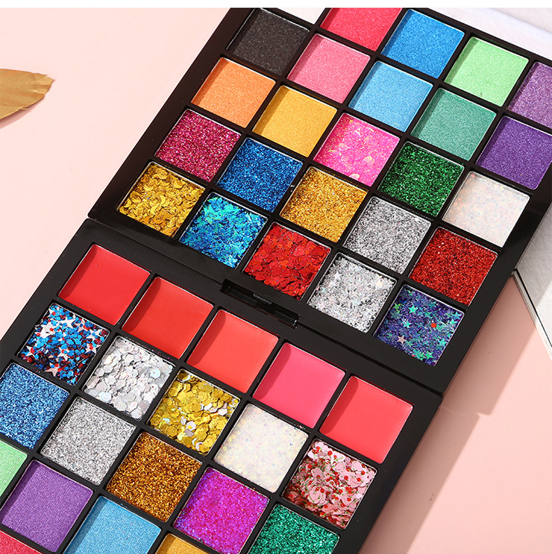25-color eyeshadow palette, large sequins, super sparkling pearlescent, Children's Day student stage performance makeup set, student cosmetics undefined