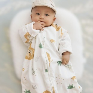 Newborn baby cotton U-shaped envelope sleeping bag male and female baby Full Moon soothing autumn and winter quilted swaddling anti-kick quilt