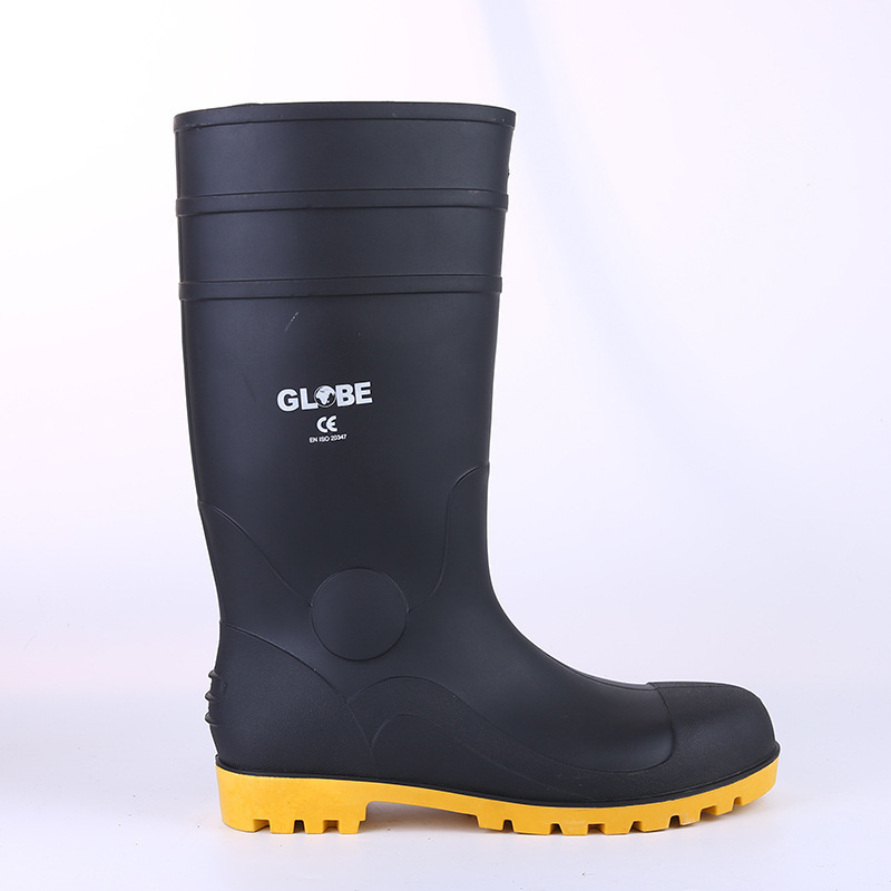 Botas de lluvia de seguridad, impermeables y antideslizantes, caña alta, ideal para trabajo en fábrica y obra