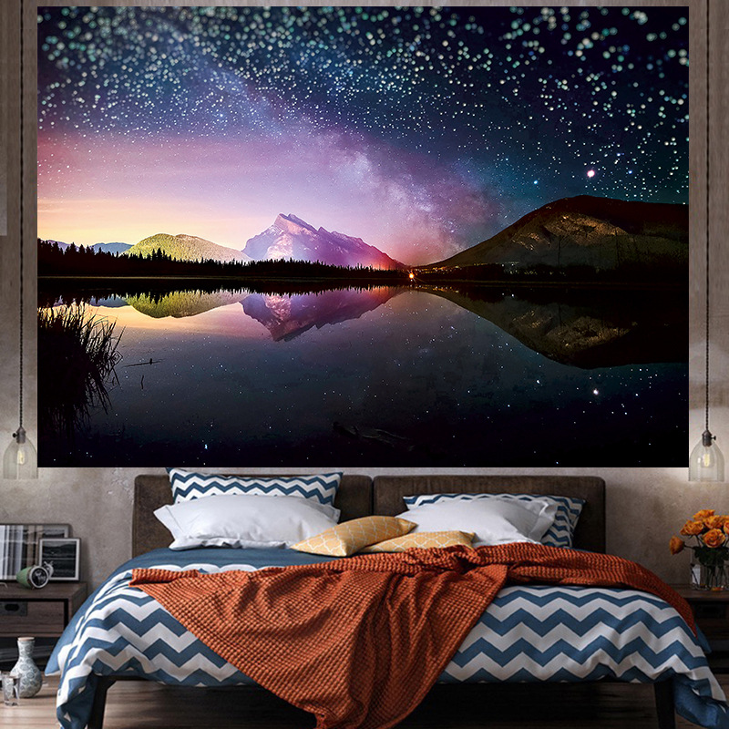 Tela de fondo ins estilo colgante papel pintado de tela dormitorio habitación renovación diseño noche lienzo cartel decorativo paño de pared