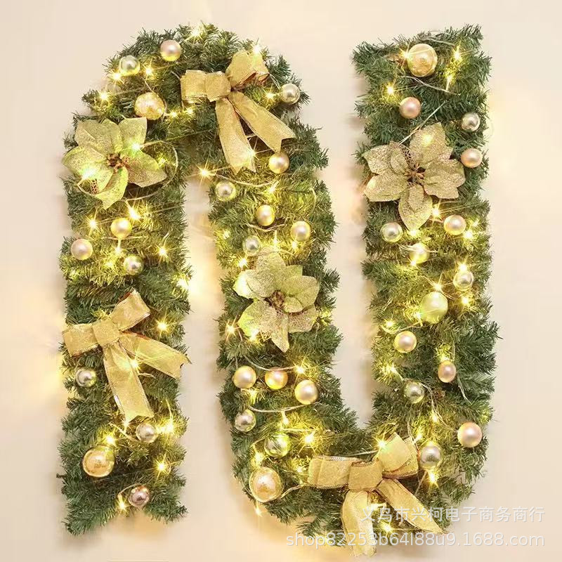 2.7 meters 240 heads gold decoration plus LED lights