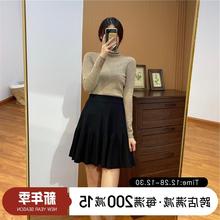 韩版少女感 气质大裙摆3D立体设计加厚针织细百褶半裙短裙 秋冬