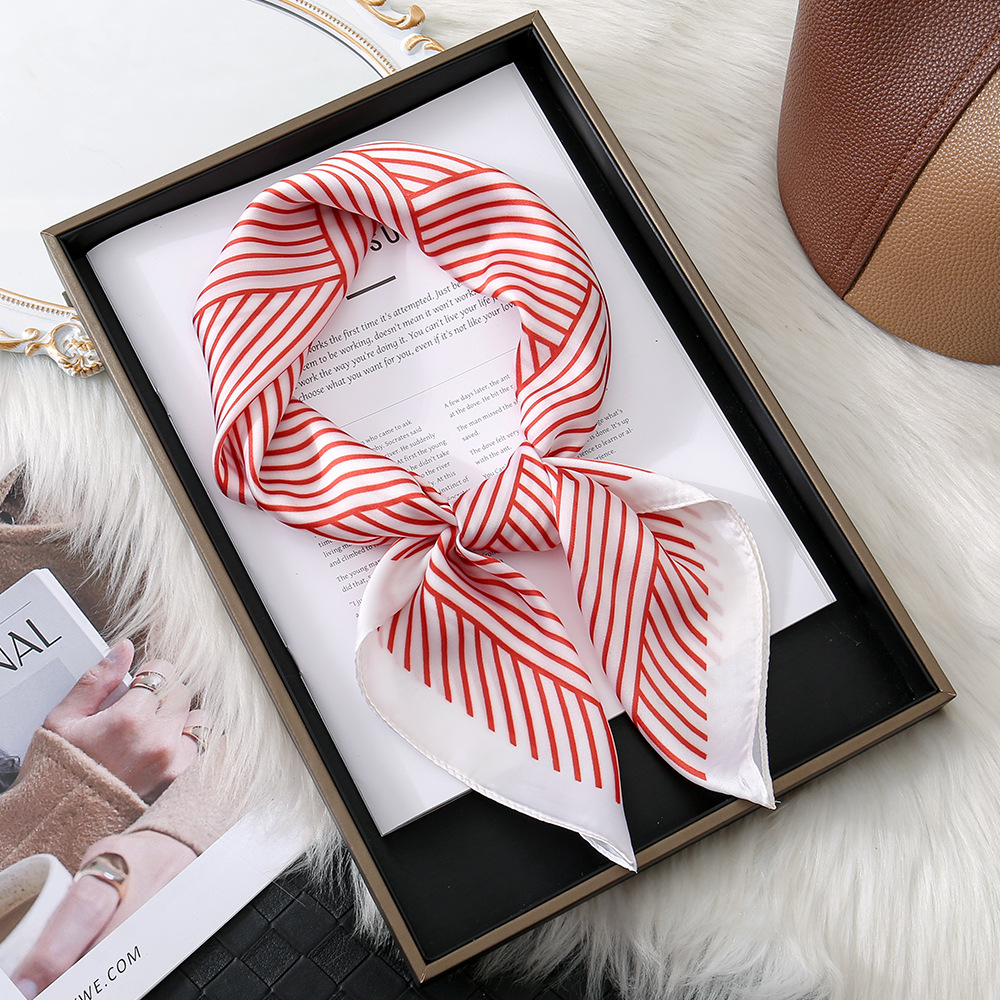 Coreano simple bufandas de seda multicolor a rayas urbanas bufandas de alta calidad bufandas de arena delgada de verano bufandas de protección solar