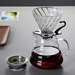手沖ガラスコーヒーポット共有ポット雲壺抽出コーヒーポットセット濾過カップコーヒー器具