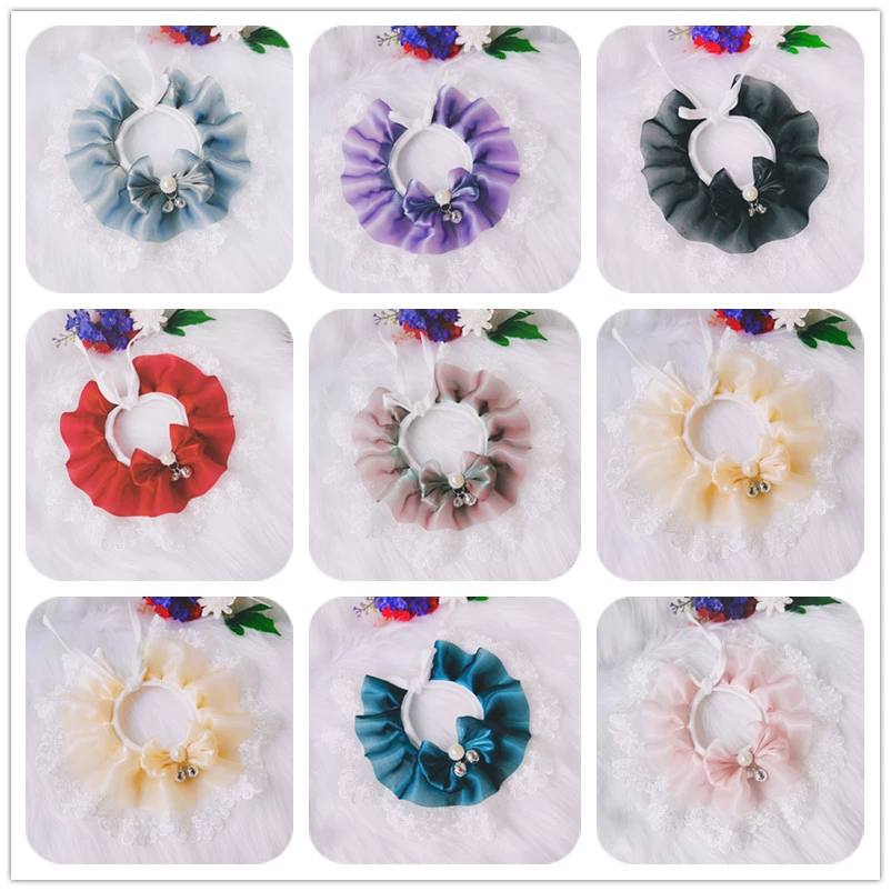 Милый нагрудник воротник кошка Тедди нагрудник с круглым вырезом шарф Сладкий кружевной нагрудник собака скользкое полотенце