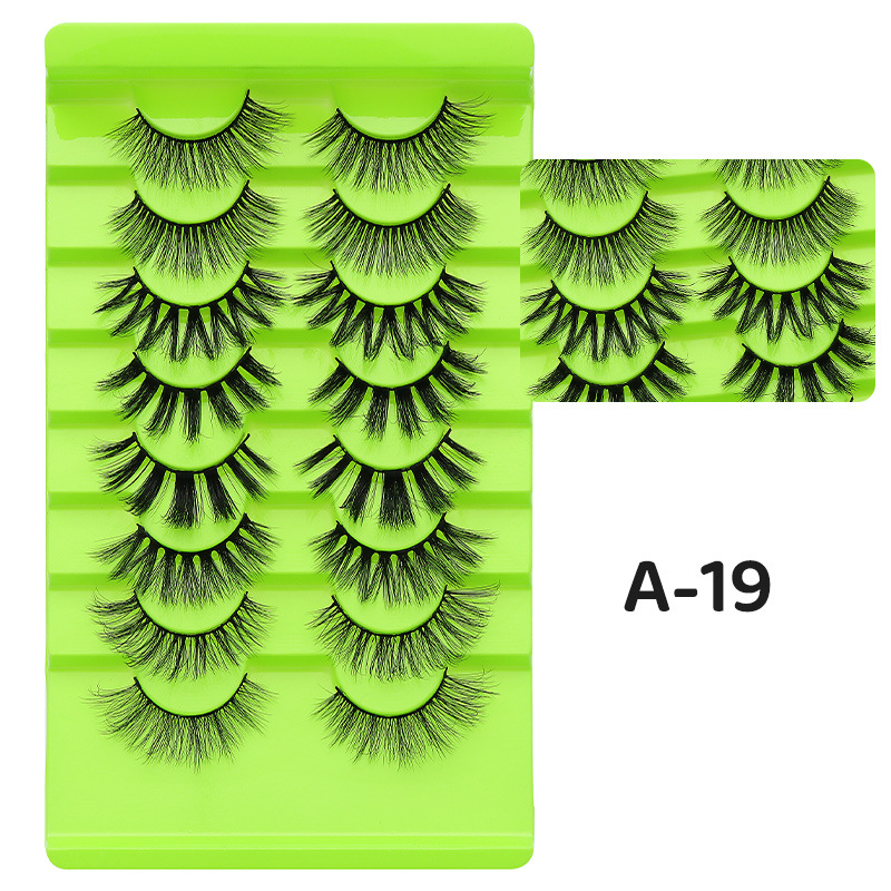 DINGSEN fuente transfronteriza fábrica pestañas falsas 8 pares de pestañas naturales gruesas de gran volumen LOGO