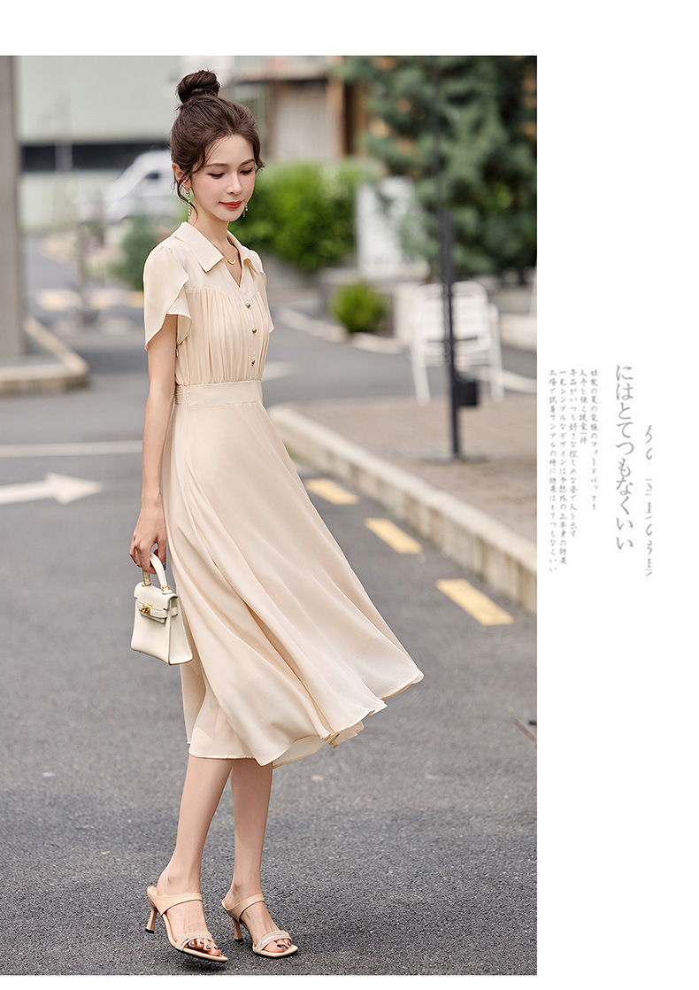 Đầm suông midi tay ngắn eo thắt dây che bụng cho nữ size lớn — màu đen, màu sắc chi tiết 15