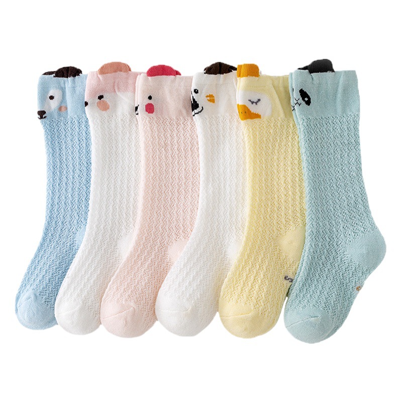 Calcetines de malla de verano de algodón para NIÑOS Calcetines de malla a prueba de mosquitos de bebé de dibujos animados delgados medias transpirables al por mayor