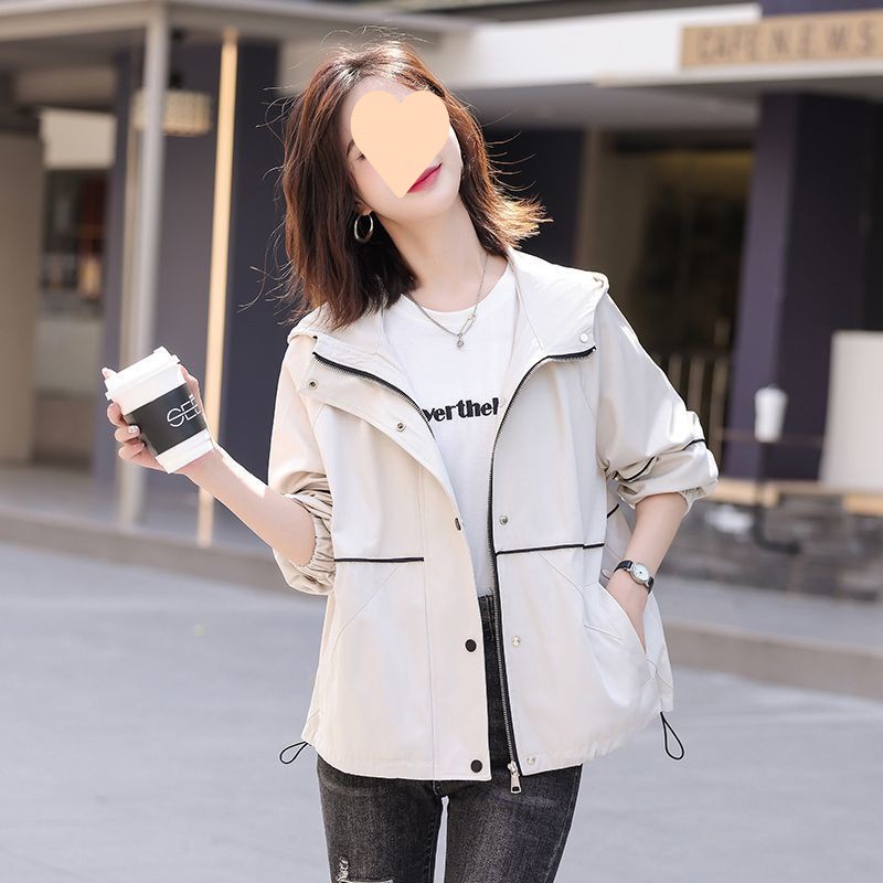 Short windbreaker jacket for women in spring and autumn casual versatile small loose student thin jacket new style for 2025