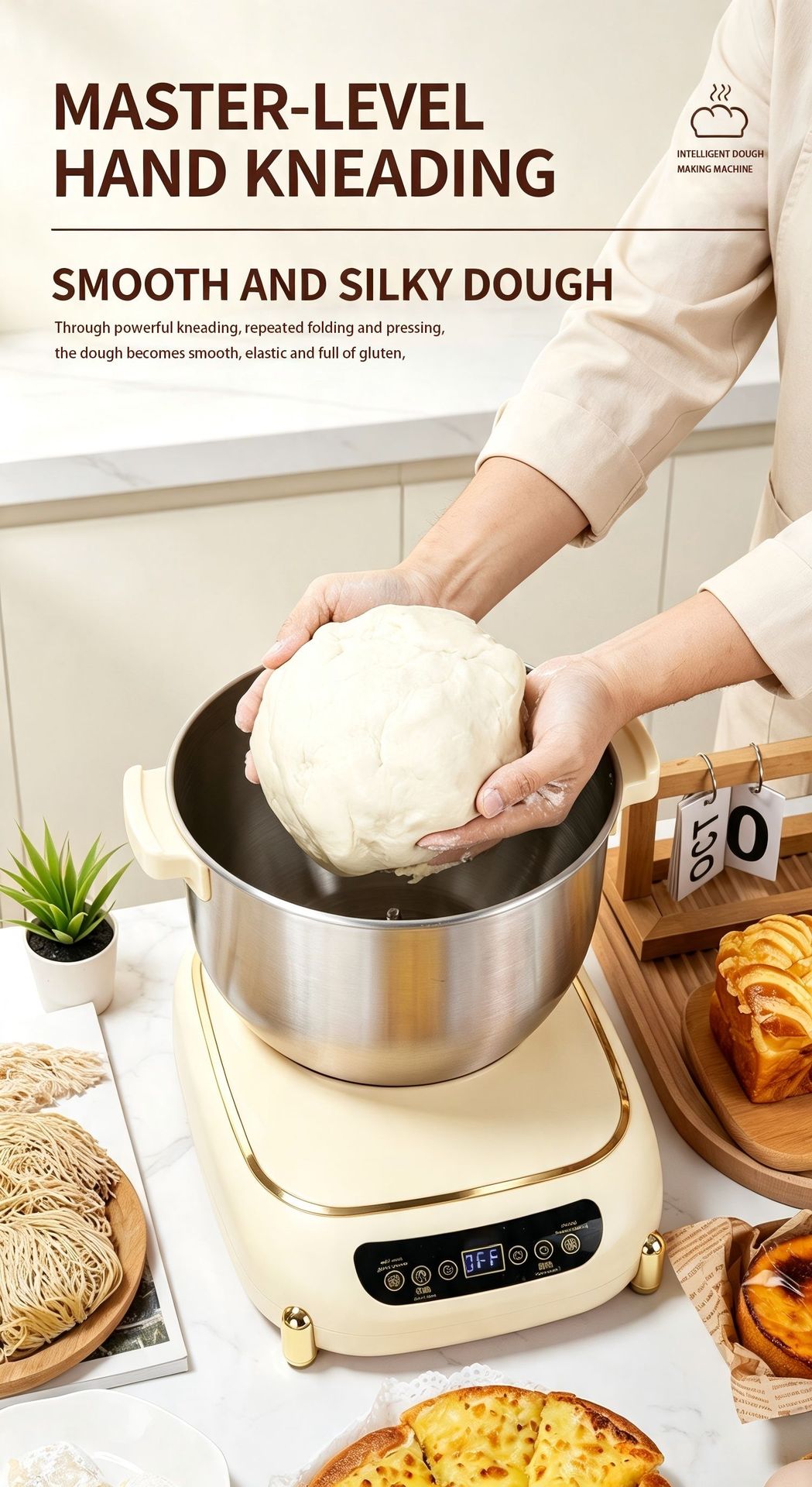Cross-border Exclusive Dough Mixer Multifunctional Kitchen Machine One-key Dough Mixing Whipping Mixing Home Baking Kneading Machine