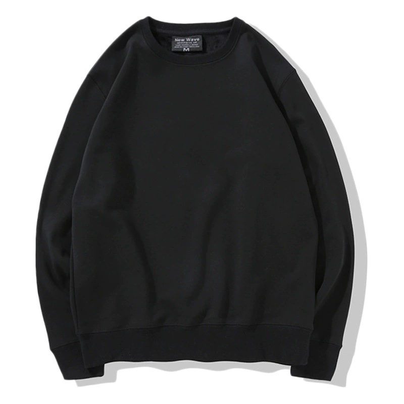 Источник фабрики оптом 2025 новый сплошной цвет круглый воротник свитер мужская весна и осень большая махровая свободная мужская куртка