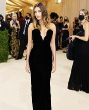 速卖通跨境热卖黑色抹胸镶钻绷带性感紧身长裙夜店露肩明星礼服