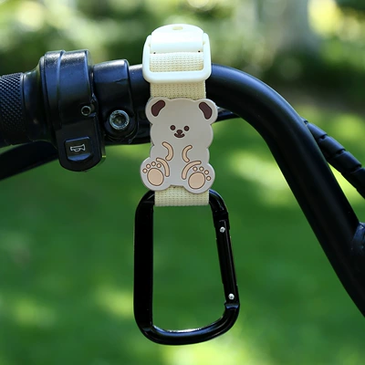 Other Electric Vehicle Accessories — Hanging Buckle Storage Artifact - beige-woven-strap-square-buckle-good-boy-bear-short-style