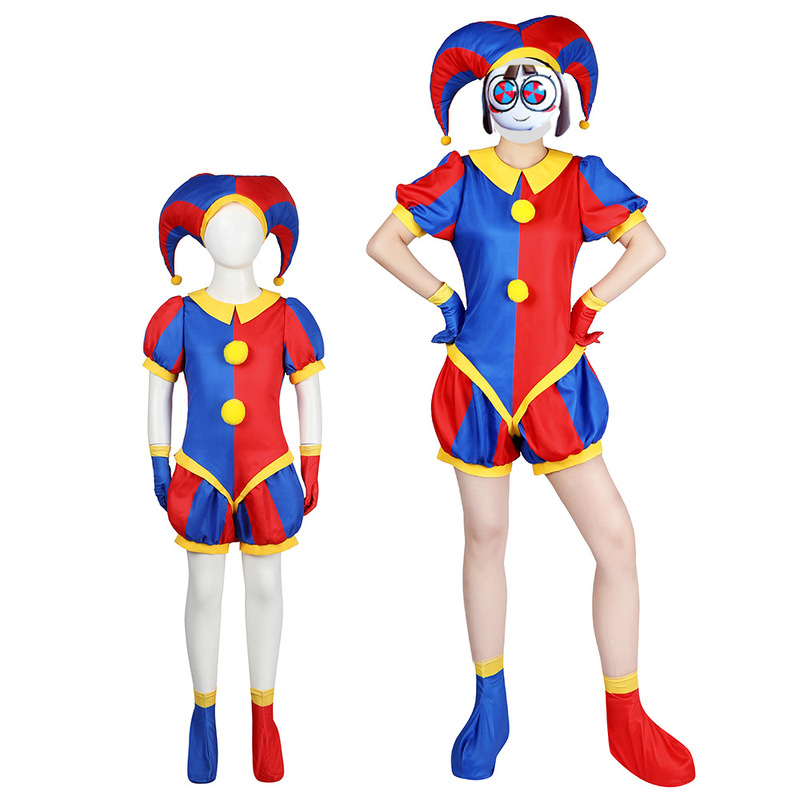 Magic digital circus cos suit cosplay pamny jumpsuit Pomni Halloween clown suit