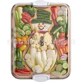 竹制砧板竹木熟食板木制多用途水果切菜板带分格零食面包点心盘