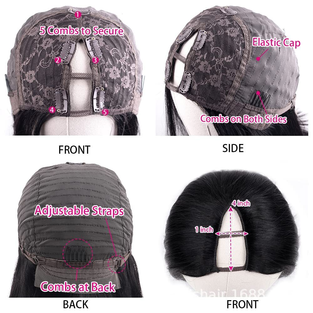 V parte Peluca real cabello humano nuevo negro Peluca transfronteriza cubierta real del cabello humano V parte cubierta de la cabeza