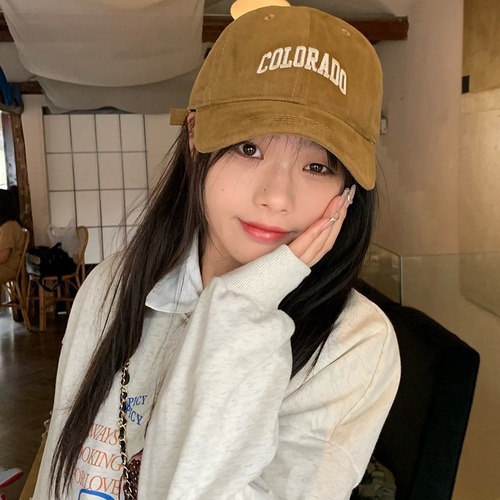 Baseball cap with deep crown, wide brim, women's embroidered letter duckbill cap, makes face look smaller, men's sun protection duckbill cap, sunshade hat