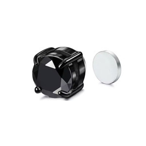 6mm 8mm Copper Inlaid Zircon Magnet Clip Men Without Ear Holes Stud Earrings Unisex_voghion.com