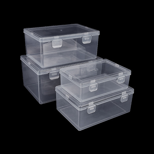 Desktop transparent pp organizer box hardware accessories parts flip dust box tool sample classification display box