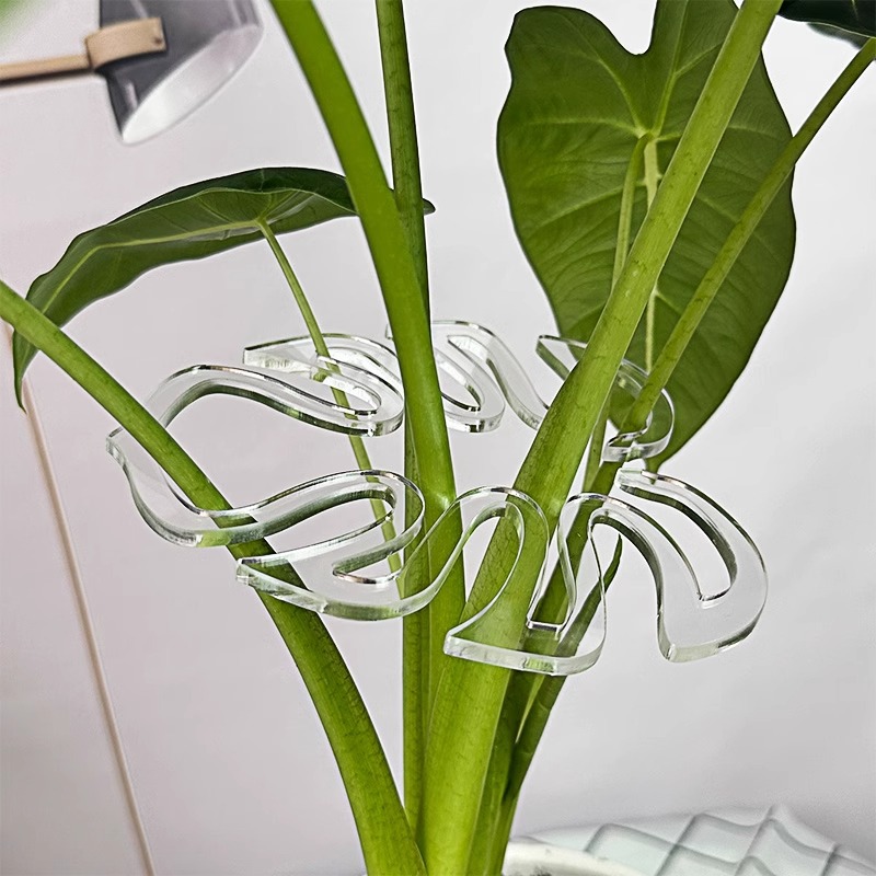 Anti-dropping artefacto de planta transparente fijador de tallo de flor rama dispositivo de colapso floral en maceta soporte de tortuga espalda clip de bambú