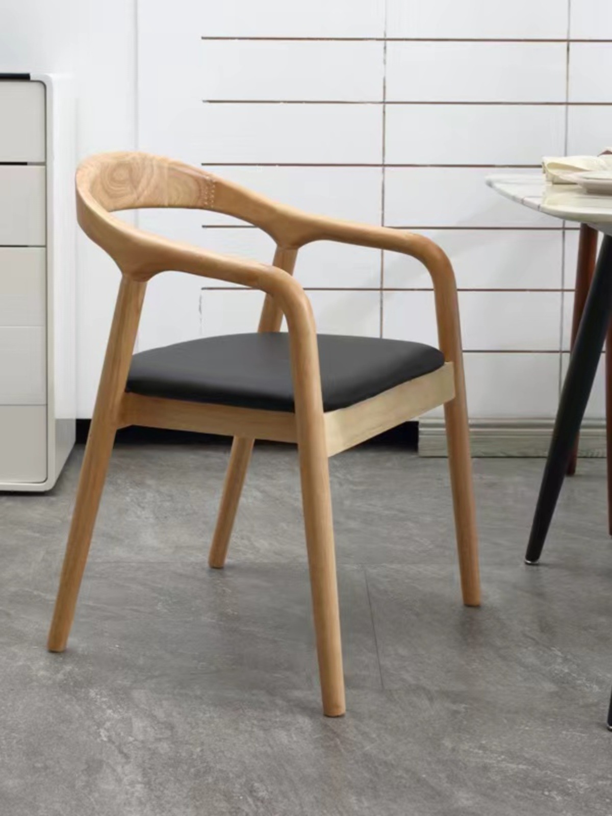 Nordic Minimalist Solid Wood Comfortable Armchair, Backrest Chair, Conference Chair, Armchair, Tea Chair, Dining Room, Conference Room Chair