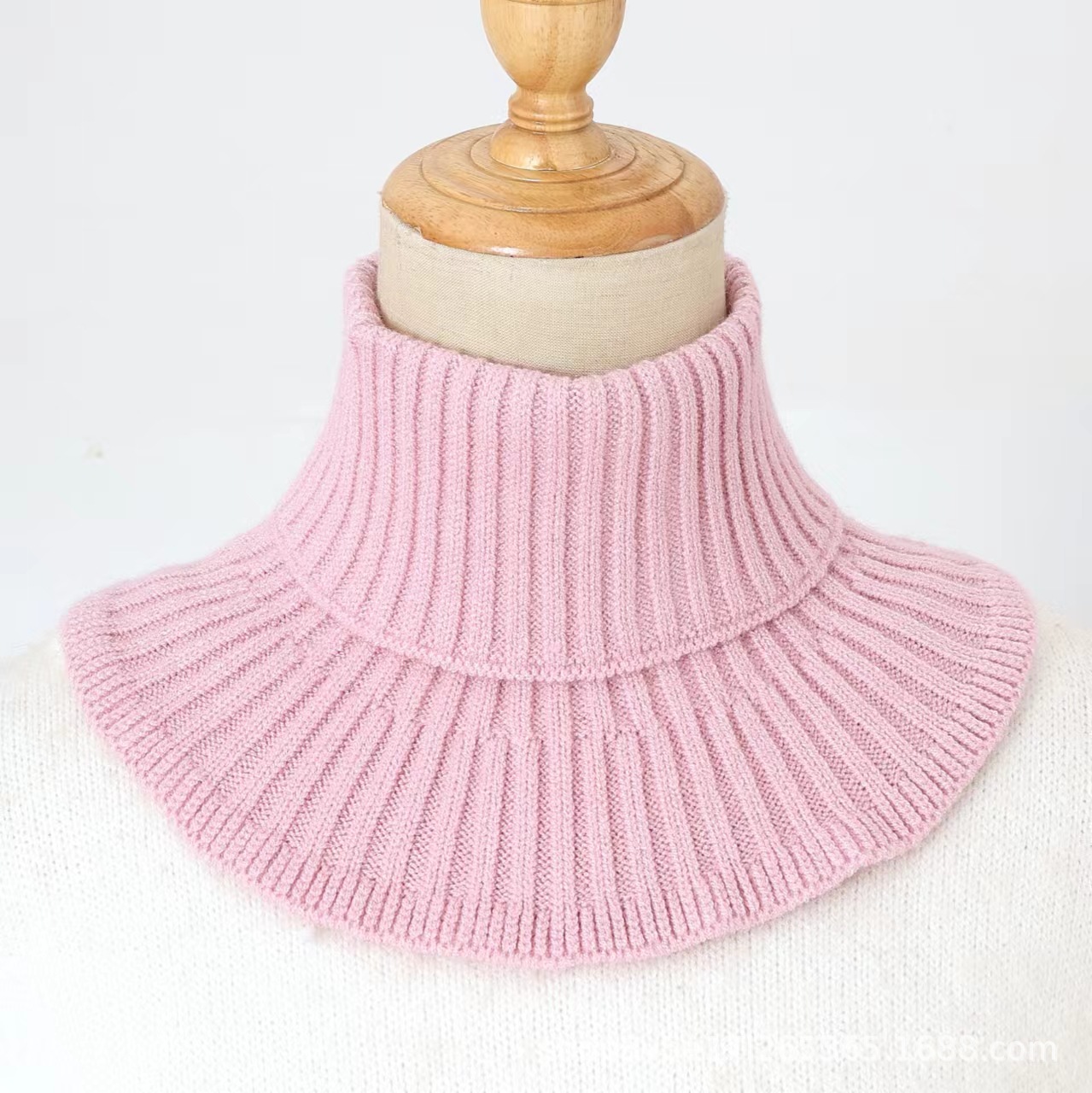 Vertical Striped Autumn and Winter Detachable Collar Korean Style Neck Warmer Stylish Versatile Thickened Women's Sweater Collar for Middle-Aged and Elderly Warmth