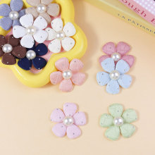 立体亮钻五瓣充棉花朵DIY头绳发饰配件服装鞋箱包配饰辅料批发