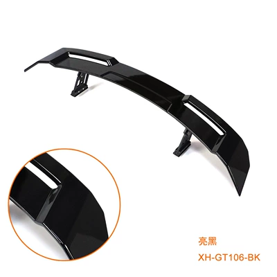Car modification rear wing double-layer Fixed wind wing - bright-black