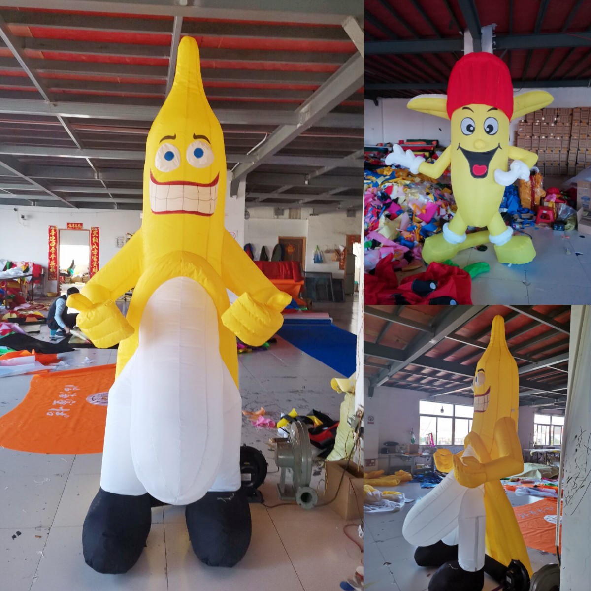 充气邪恶香蕉人偶卡通模型光棍节香蕉气模 酒吧道具水果气模拱门