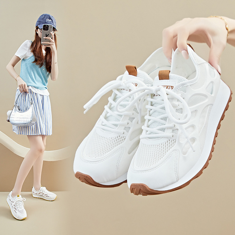 Tenis Chunky de Malla para Mujer Malla y Suela de Caucho Transpirable para Uso Diario