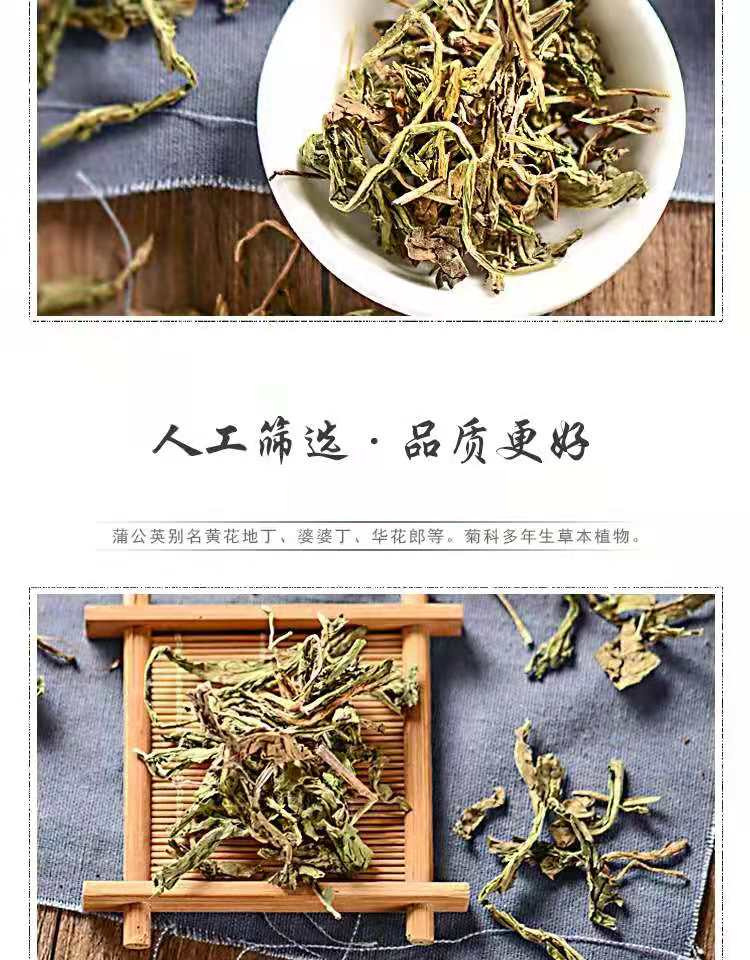 Wild Dandelion Herb (Taraxacum mongolicum) — Dried Pu Gong Ying, Sulfur-Free, 500g quality and texture