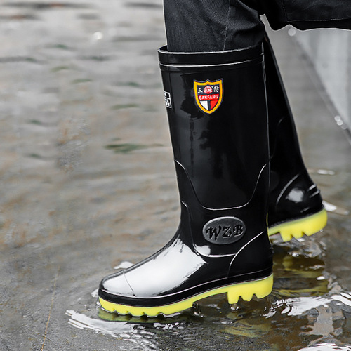 Rain boots for men, water shoes, men's waterproof high-tubed, mid-tubed, summer short-tubed slip-on rubber shoes, anti-slip and wear-resistant water boots