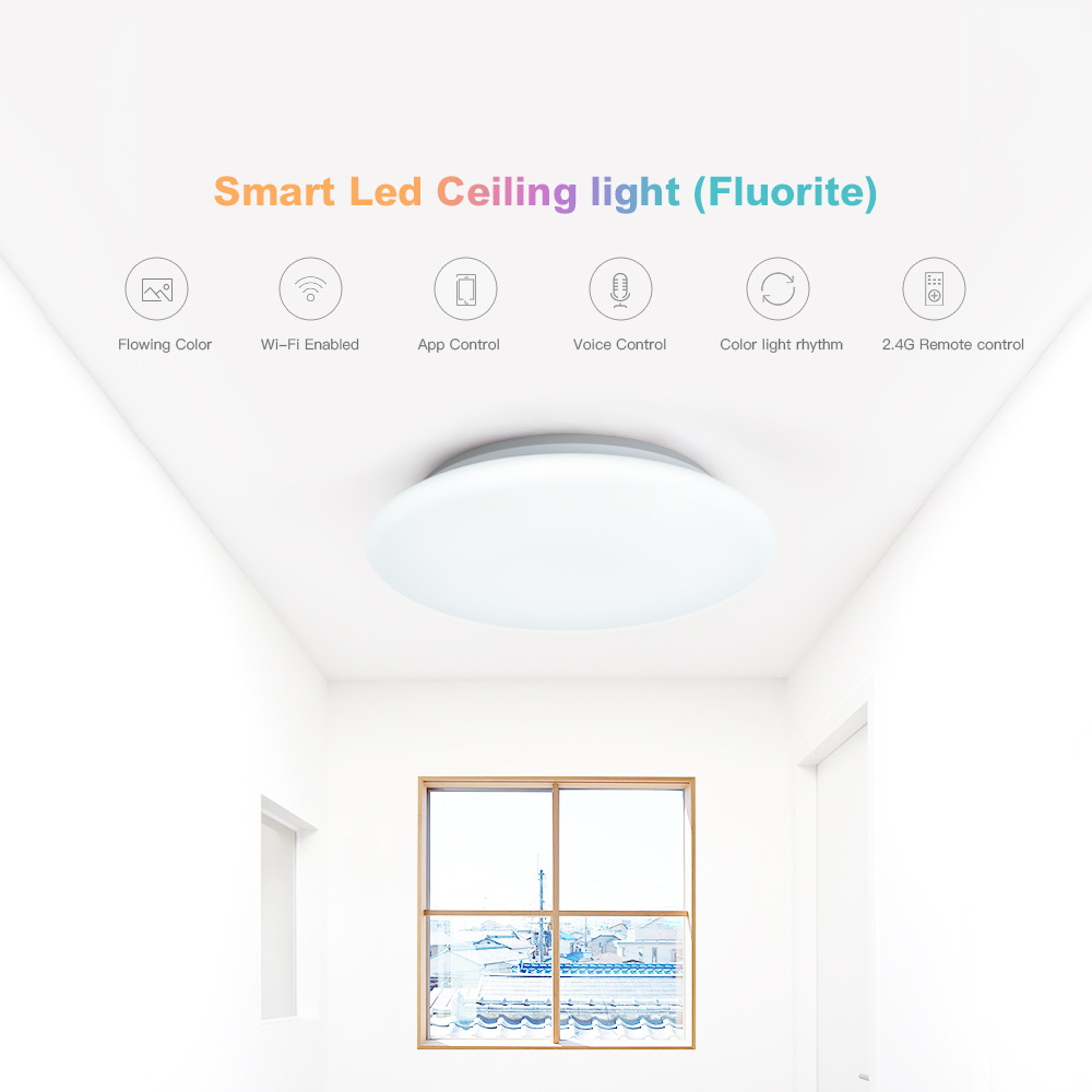 跨境現(xiàn)代簡約智能WIFI吸頂燈30CM背光RGB亞馬遜歐美日規(guī)LED燈具