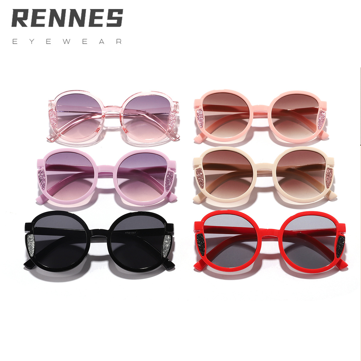 Nuevos macarons transfronterizos para niños Gafas de sol de marco redondo de flash fino a juego Gafas de sol al aire libre de tiro callejero para bebés lindos