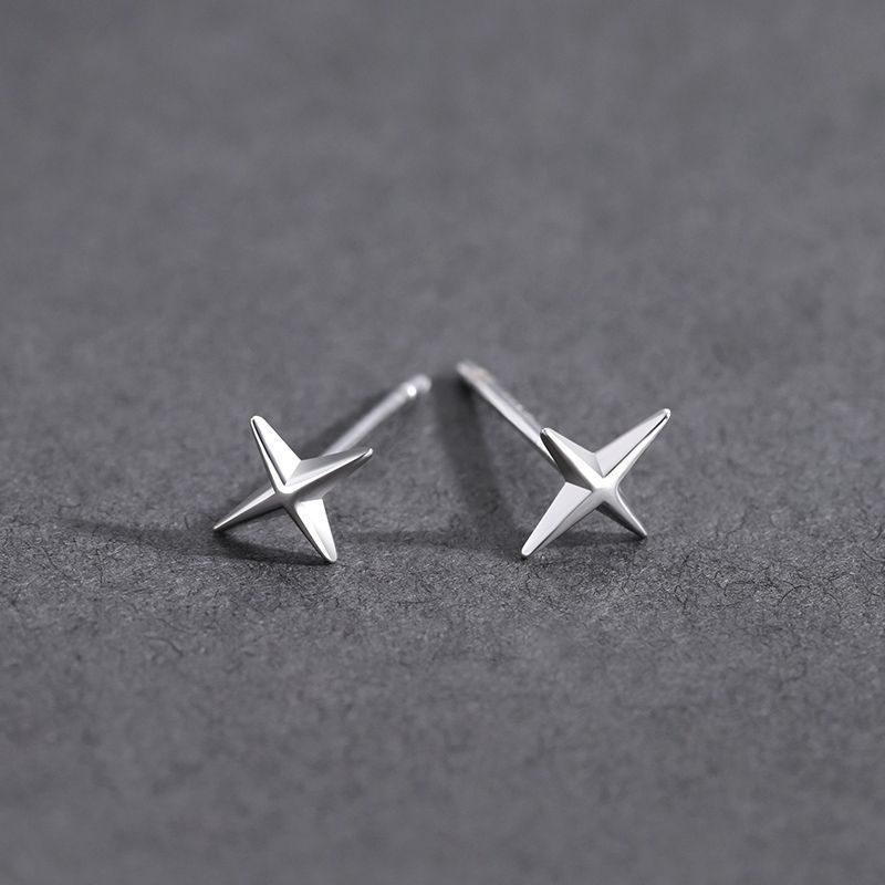 1 Pair Quantity 1 Pair Hip-hop Star Copper Plating Ear Studs