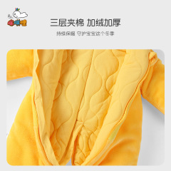 嬰兒衣服秋冬加厚夾棉爬服外出新生兒哈衣男女寶寶衣服嬰兒連體衣