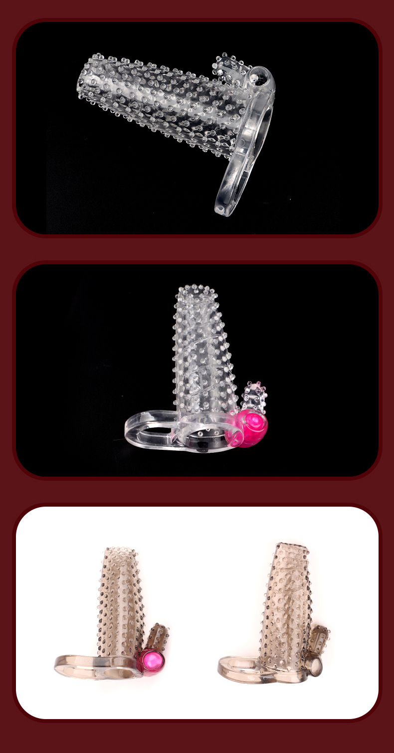 Open-Ended Diamond Textured Penis Extension Sleeve, Non-Vibrating TPE Delay Cover — detail image 9