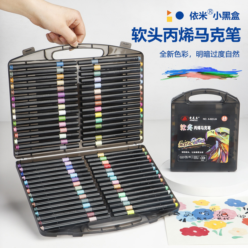 Juego de marcadores acrílicos para estudiantes de arte para niños, bolígrafos de colores lavables, pintura de graffiti, bolígrafos acrílicos superpuestos